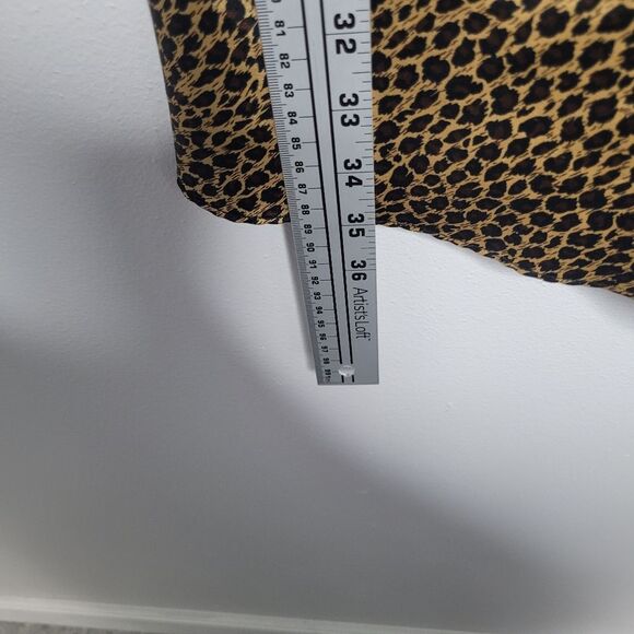 Cheetah satin feel retro old Hollywood party mini slip dress size large - Picture 5 of 5